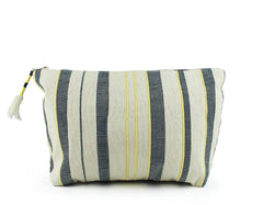Cristina Cosmetic Pouch - Upcycled Denim/Ocean Stripe