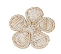 Flower Palm Napkin Rings Set - Natural