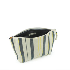Cristina Cosmetic Pouch - Upcycled Denim/Ocean Stripe