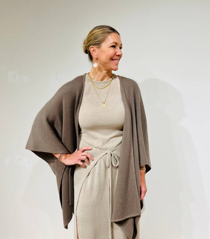 Alpaca Blend Ruana Knit Wraps