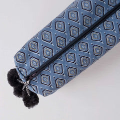 Hand-Blocked Printed Cotton Toiletry/Cosmetic Bags - Beni Blue