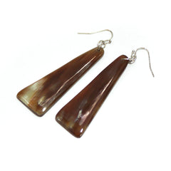 Handcarved Upcycled Bovine Horn Palitos Earrings