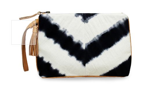 Carolina Wristlet Clutch - Black Hand Dip Dye