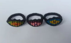 Alma de Colores Macrame Evil Eye Rings