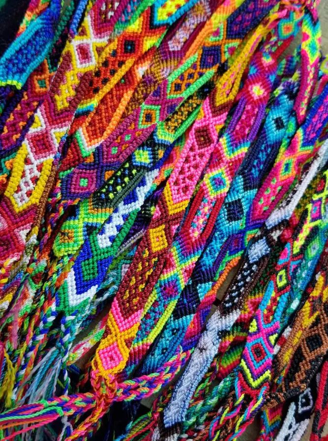 Friendship Woven String Bracelet 1/2" wide - Mexico