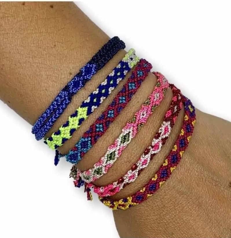 Friendship Woven String Bracelet 1/4" wide - Mexico