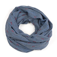 Hand-Blocked Printed Cotton Voile Scarves - Gaia Sky