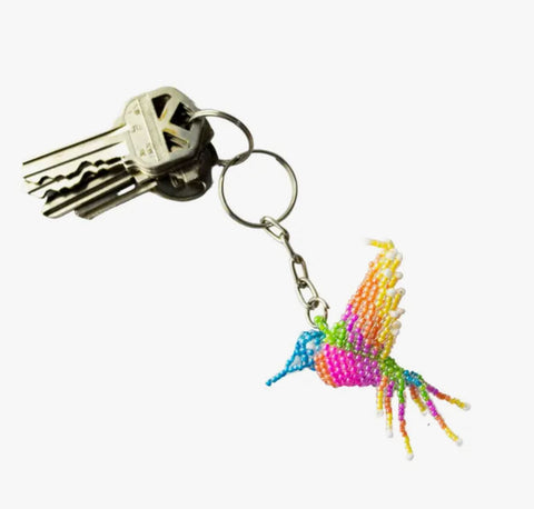 Atitlan Seed Bead Baby Hummingbird Key Chain - Guatemala