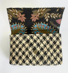 Rattan Borneo Houndstooth Clutch