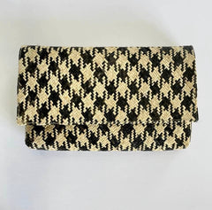 Rattan Borneo Houndstooth Clutch