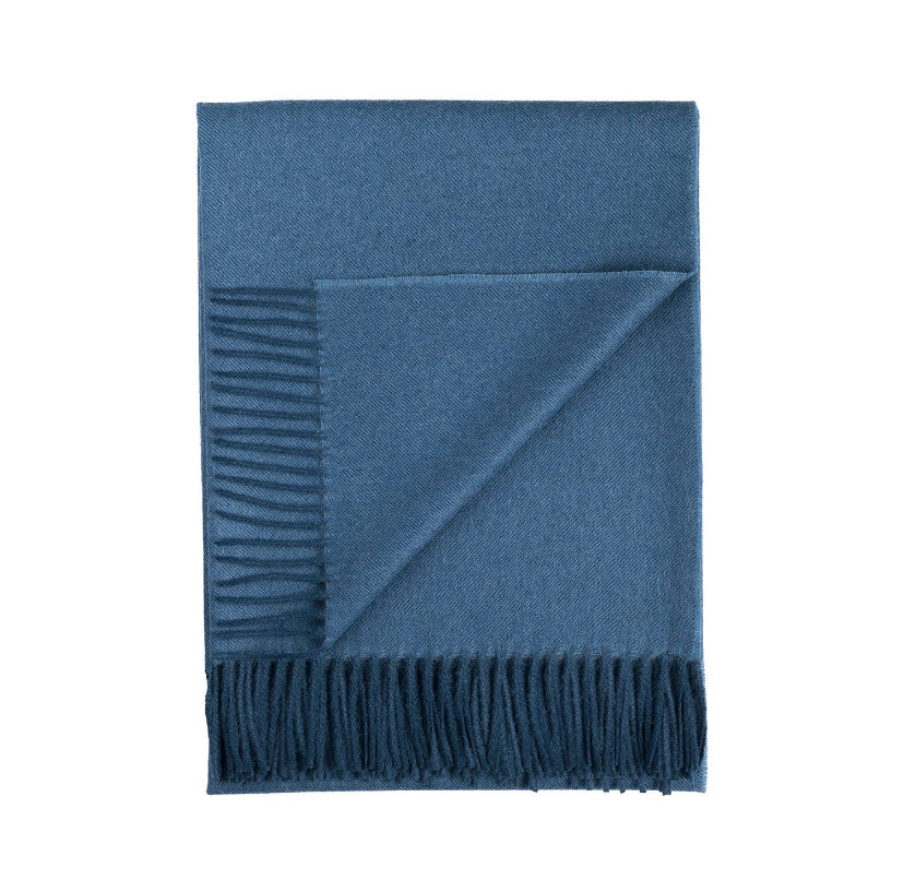 100% Baby Alpaca Throw - Blue Jean