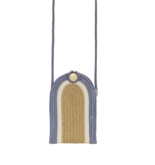 Phone Pouch - Blue-Grey Jute Jungle