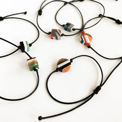 Hand Casted Recycled Poly-Resin Adjustable Mosaic Bracelets