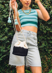 Hermelinda Crossbody Bag - Black Hand Dip Dye