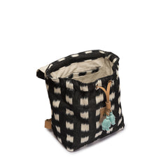 Angelica Backpack - Black /White Windowpane Jaspe