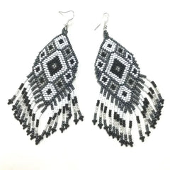 Seed Bead Ethically Made Green Fringe Earrings - Guatemala