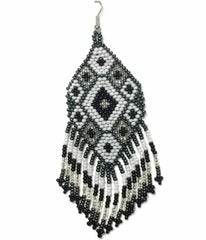 Seed Bead Ethically Made Green Fringe Earrings - Guatemala
