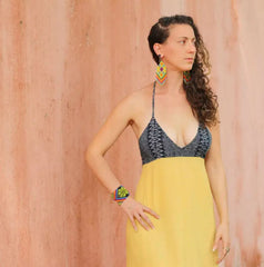 Seed Bead Ethically Made Green Fringe Earrings - Guatemala