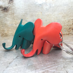 Leather Elephant Keychain