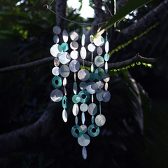 Capiz Chime Inverted Arch | Blue