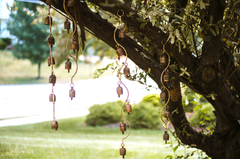 Curved Stem Bell Wind Chimes - 5 bells