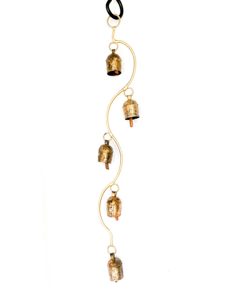 Curved Stem Bell Wind Chimes - 5 bells