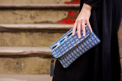 Paulina Clutch - Midnight/Cream