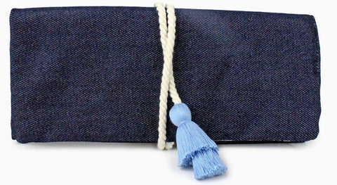 Lilia Jewelry Roll - Upcycled Denim