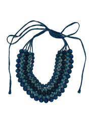 5 or 6 Strand Indian Sari Fabric Beaded Necklace