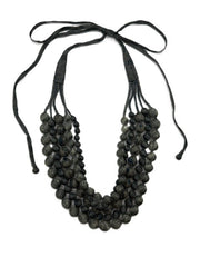 5 or 6 Strand Indian Sari Fabric Beaded Necklace