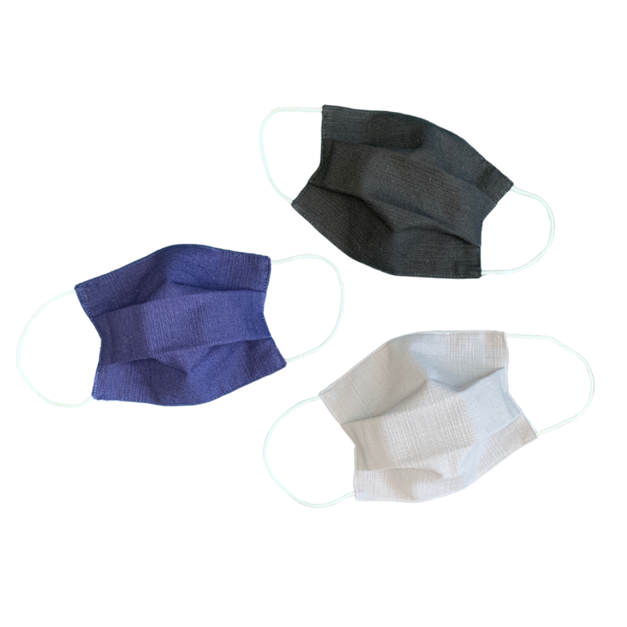 3-Pack 100% Cotton Reusable Pleated Face Mask - Adult