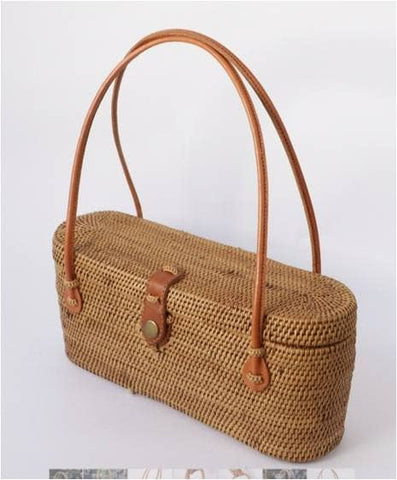 Oval Shaped Ata Grass Handbag
