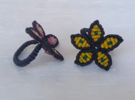 Alma de Colores Macrame Flower Rings