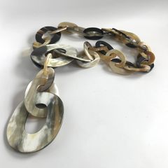 Handcarved Upcycled Non Endangered Bovine Horn Large Links necklace