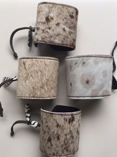 Cowfur and Leather Adjustable Cuff