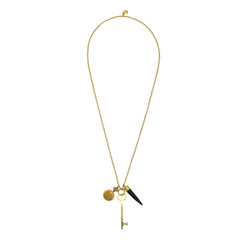 Brass Key Charm Necklace