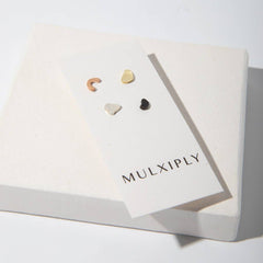 Terrazzo Earring Set of 4 Studs - Mixed Metals
