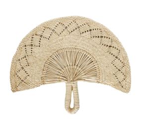 Toquilla Frilly Hand Fan - Light Natural