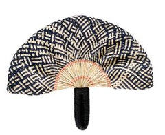 Toquilla Frilly Hand Fan - Navy Pink