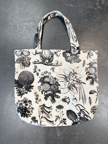 Graphic Print Beach Bag/Tote - Flowers