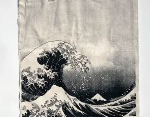 Graphic Print Beach Bag/Tote - Ocean Wave