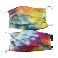 Tie Dye 100% Cotton Reusable Pleated Face Mask - Adult